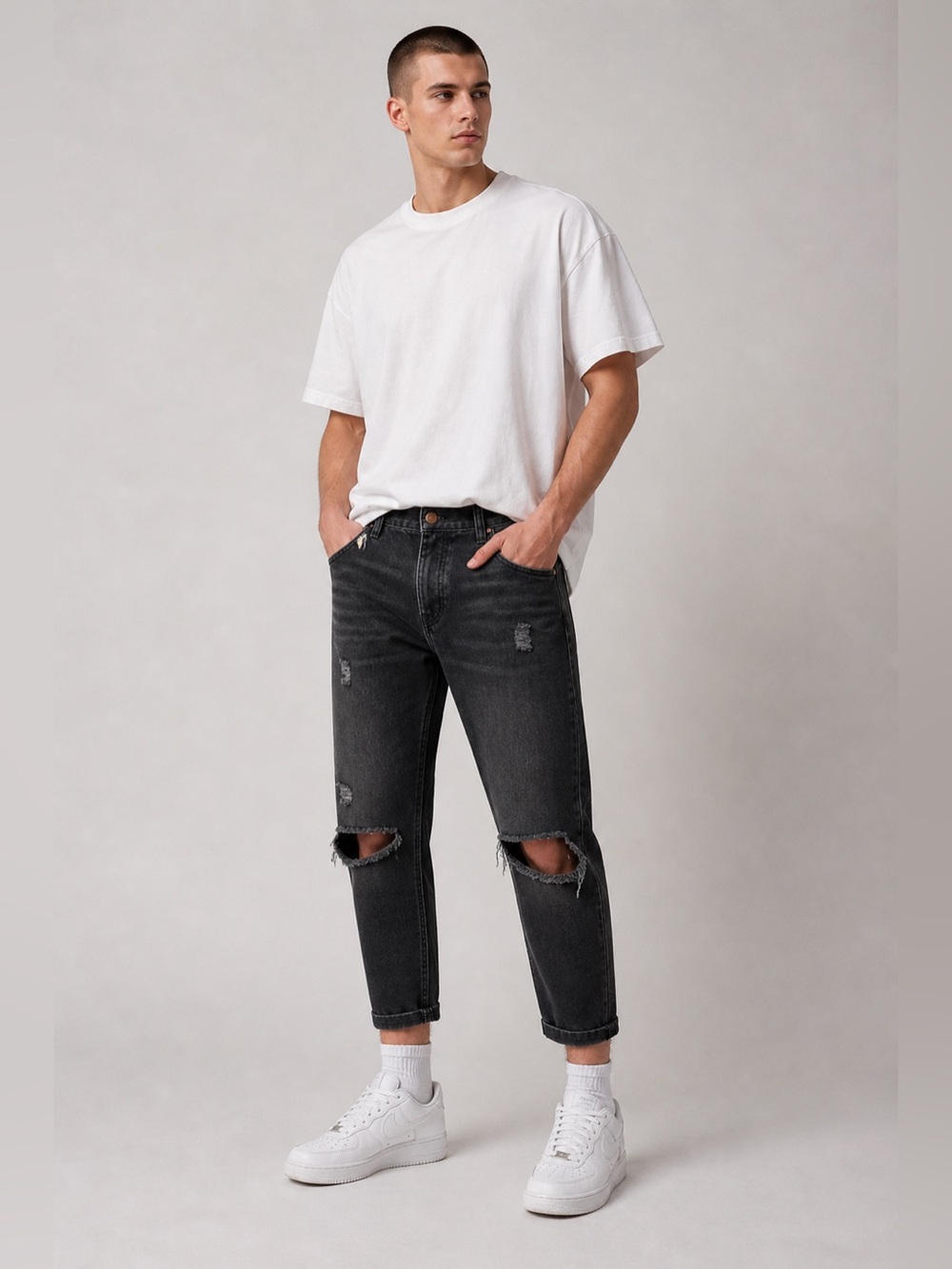One Teaspoon Distressed Black Anchor Jeans Factory Sample Size 32 NWT
